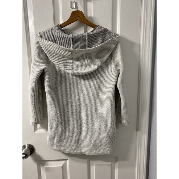 Roxy Women Small Hoodie Sweatshirt Kangaroo Pocket Cream Off White & Gray Beach - Picture 4 of 7